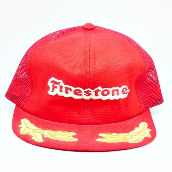 swingster Other - Vintage Red Firestone Snapback Hat Embroidered Bridgestone NEW Made In USA